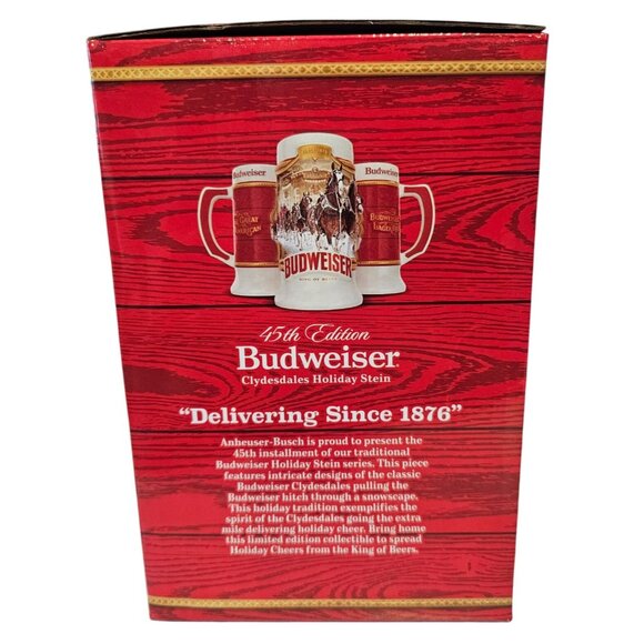 Budweiser Limited Edition Clydesdales Holiday Stein 2024 NEW Box Certificate - Picture 14 of 16